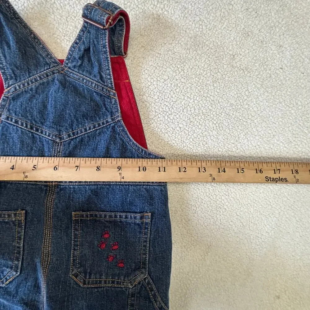 Vintage Gymboree Denim Overalls 12-18 Mos Toddler Fleece Lined Carpenter 2003